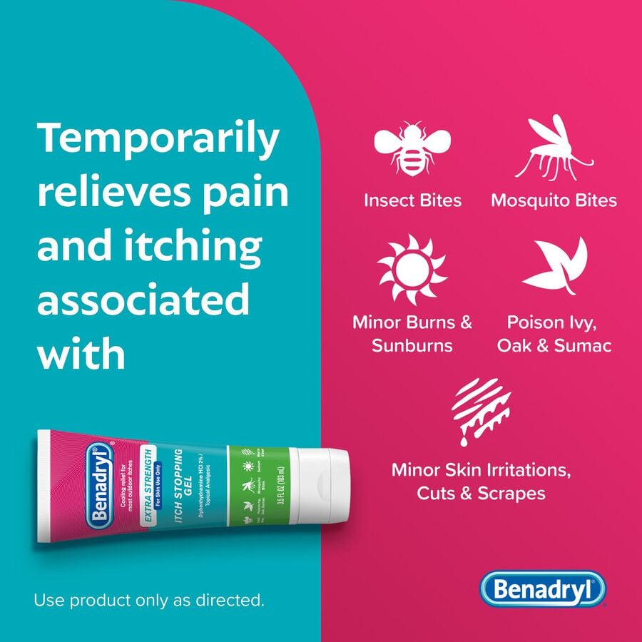 Benadryl&reg; Itch Stopping Gel, Extra Strength, 3.5 fl. oz., , large image number 2