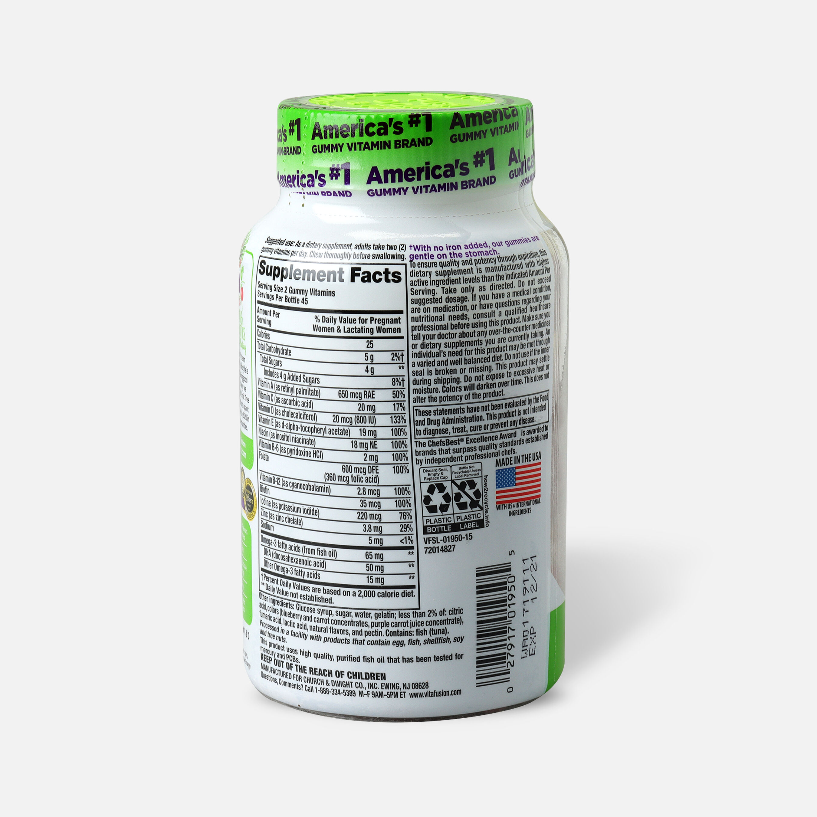 FSA Eligible Vitafusion PreNatal Gummy Vitamins, Berry, Lemon and