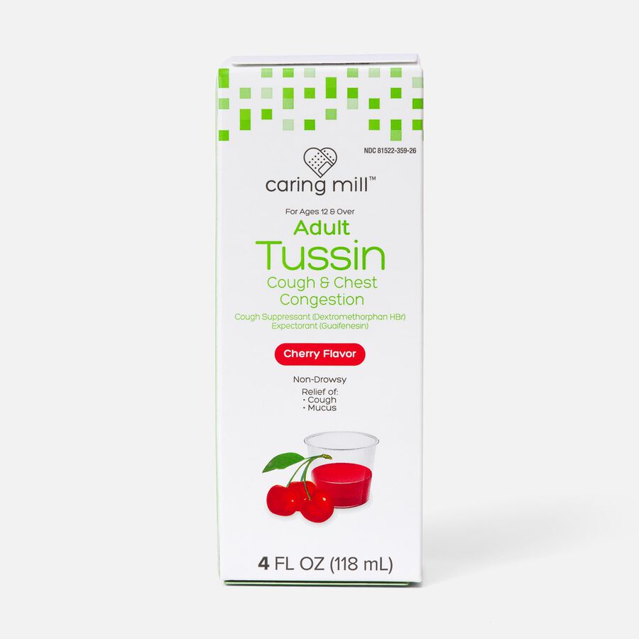 Caring Mill™ Adult Tussin Cough & Chest Congestion, Cherry Flavor, 4 fl oz., , large image number 0