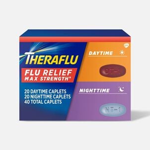 TheraFlu Max Strength Daytime and Nighttime Flu Medicine Caplets, 2X20 ct.