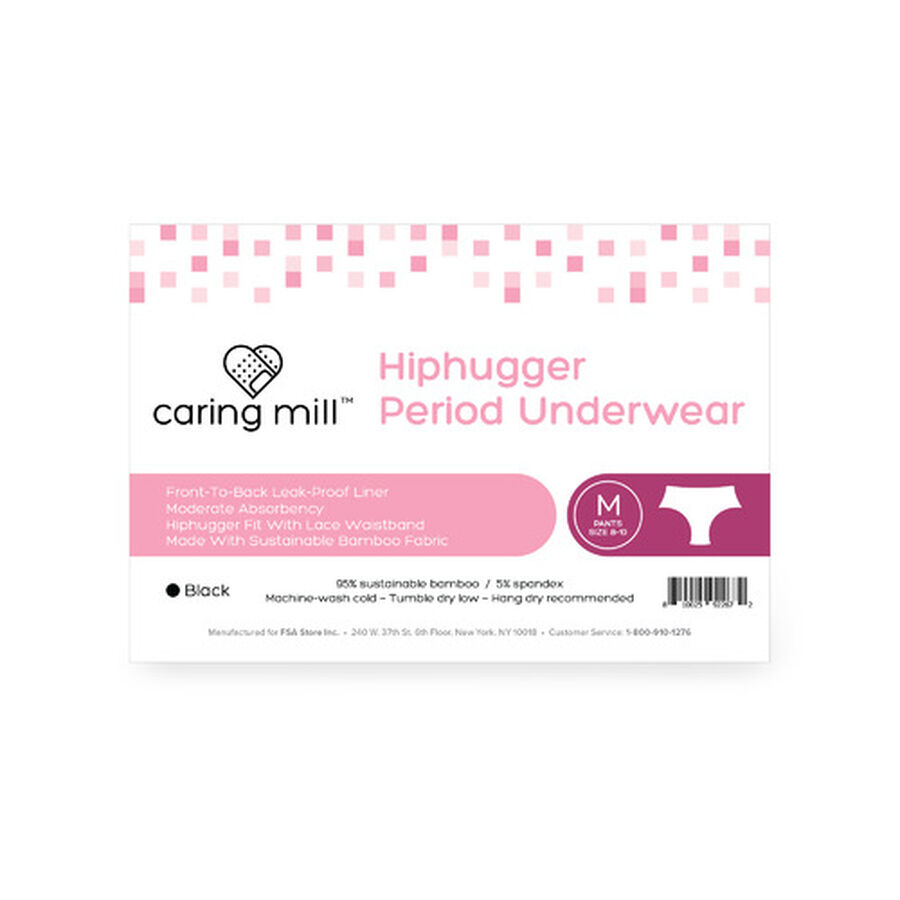 Caring Mill™ Hiphugger Period Underwear-Black, , large image number 2