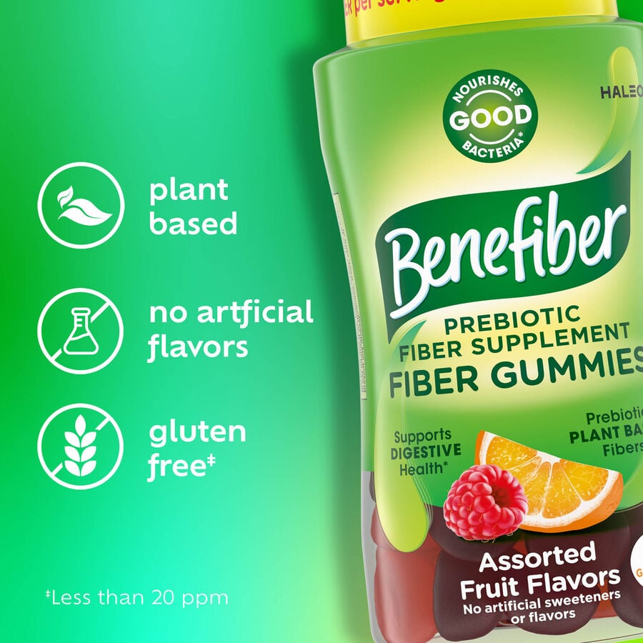 Benefiber Prebiotic Fiber Supplement Gummies for Digestive Health, Assorted Fruit, 81 ct., , large image number 2