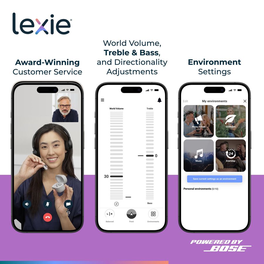 Lexie B1 Powered by Bose Self-fitting OTC Hearing Aids, , large image number 3