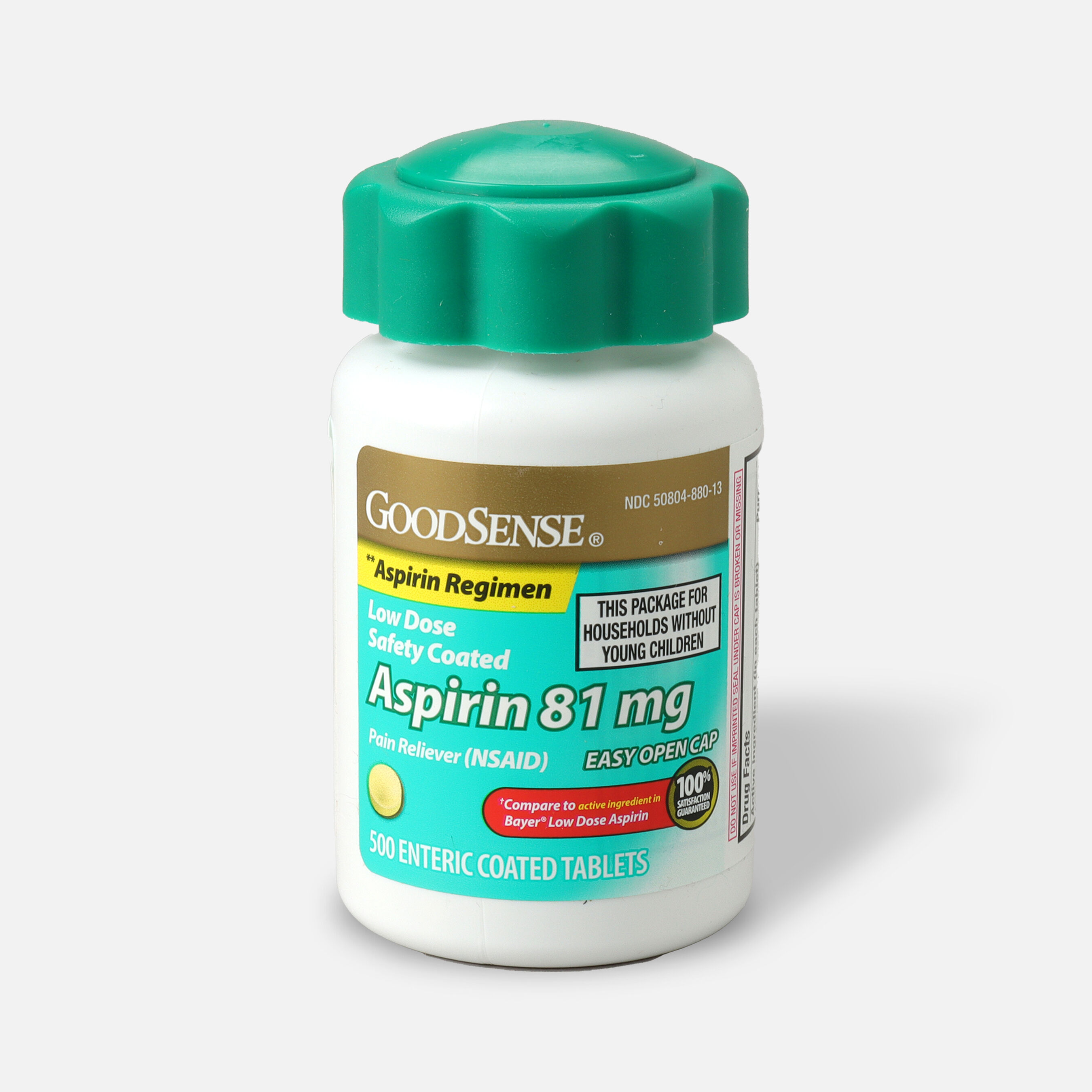 GoodSense® Low Dose Aspirin 81 mg Enteric Coated Tablets, 500 ct