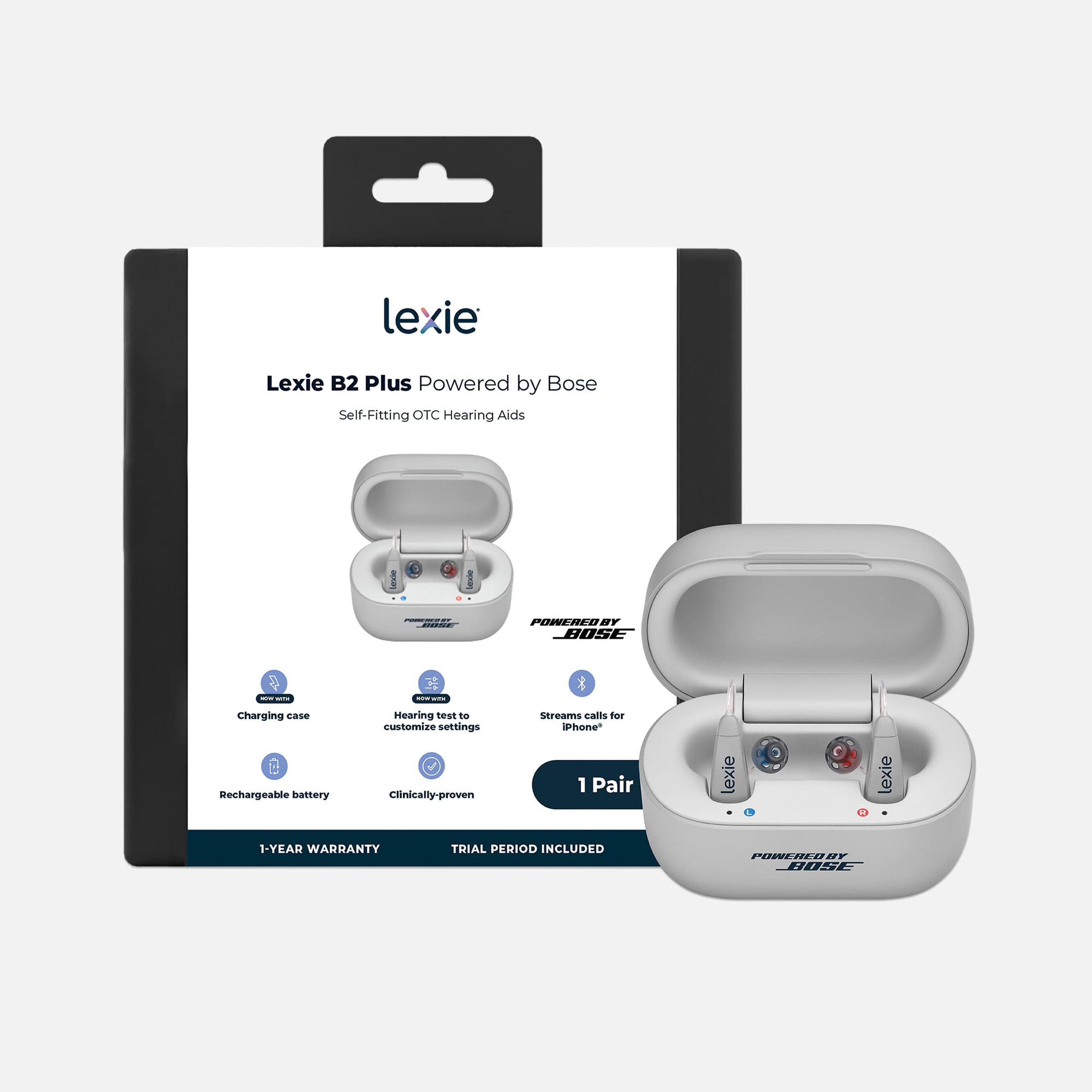 FSA Eligible Lexie B2 Plus SelfFitting OTC Hearing Aids Powered by