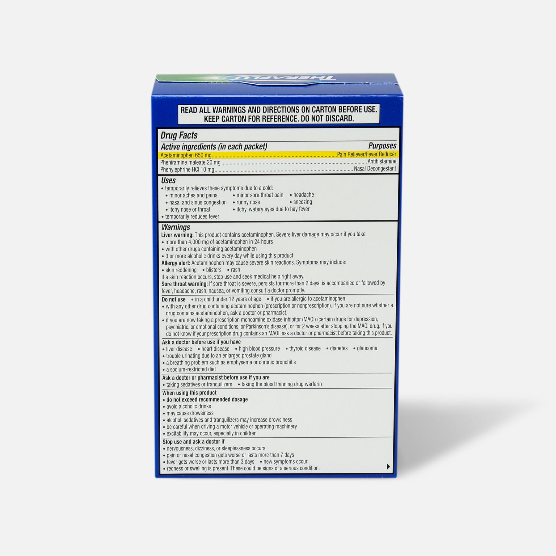 Theraflu Sinus & Pain Powder, Apple & Cinnamon, 6 ct