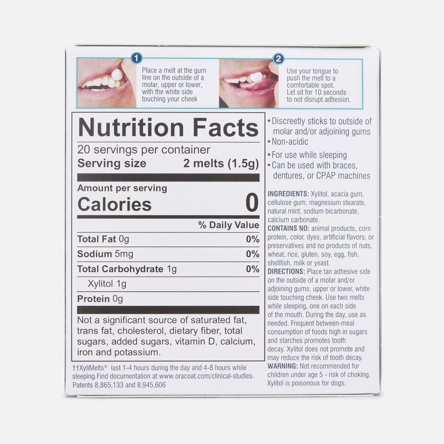 OraCoat XyliMelts Dry Mouth Stick-On Melts - Mild Mint,  40 ct., , large image number 1