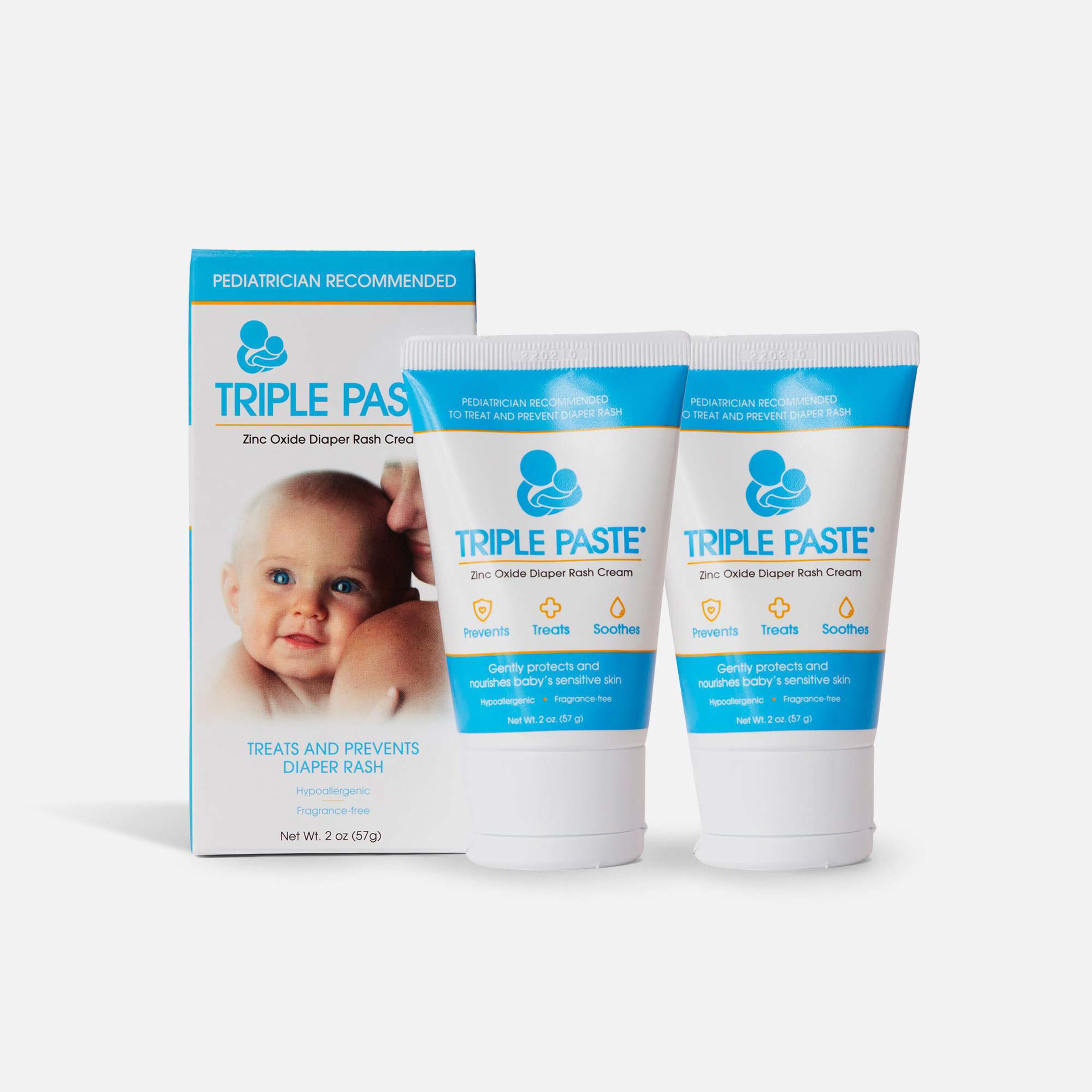 FSA Eligible Triple Paste Diaper Rash Ointment, 2 oz. (2Pack)