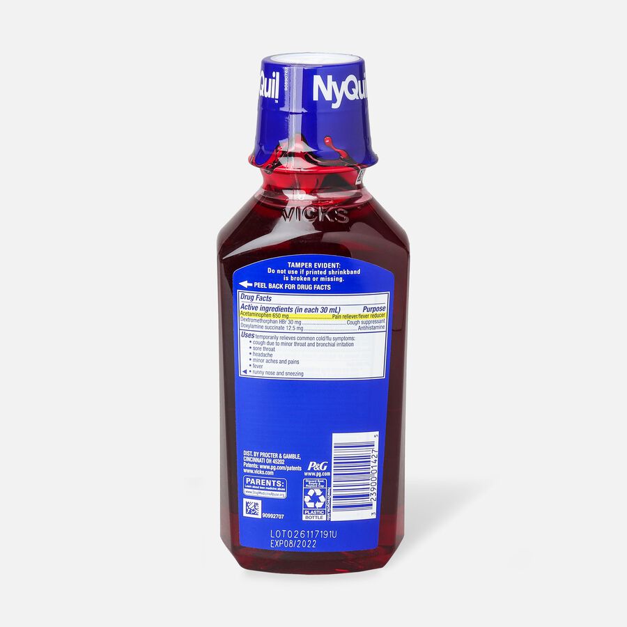 Vicks NyQuil Cold & Flu, Cherry, 12 oz., , large image number 1