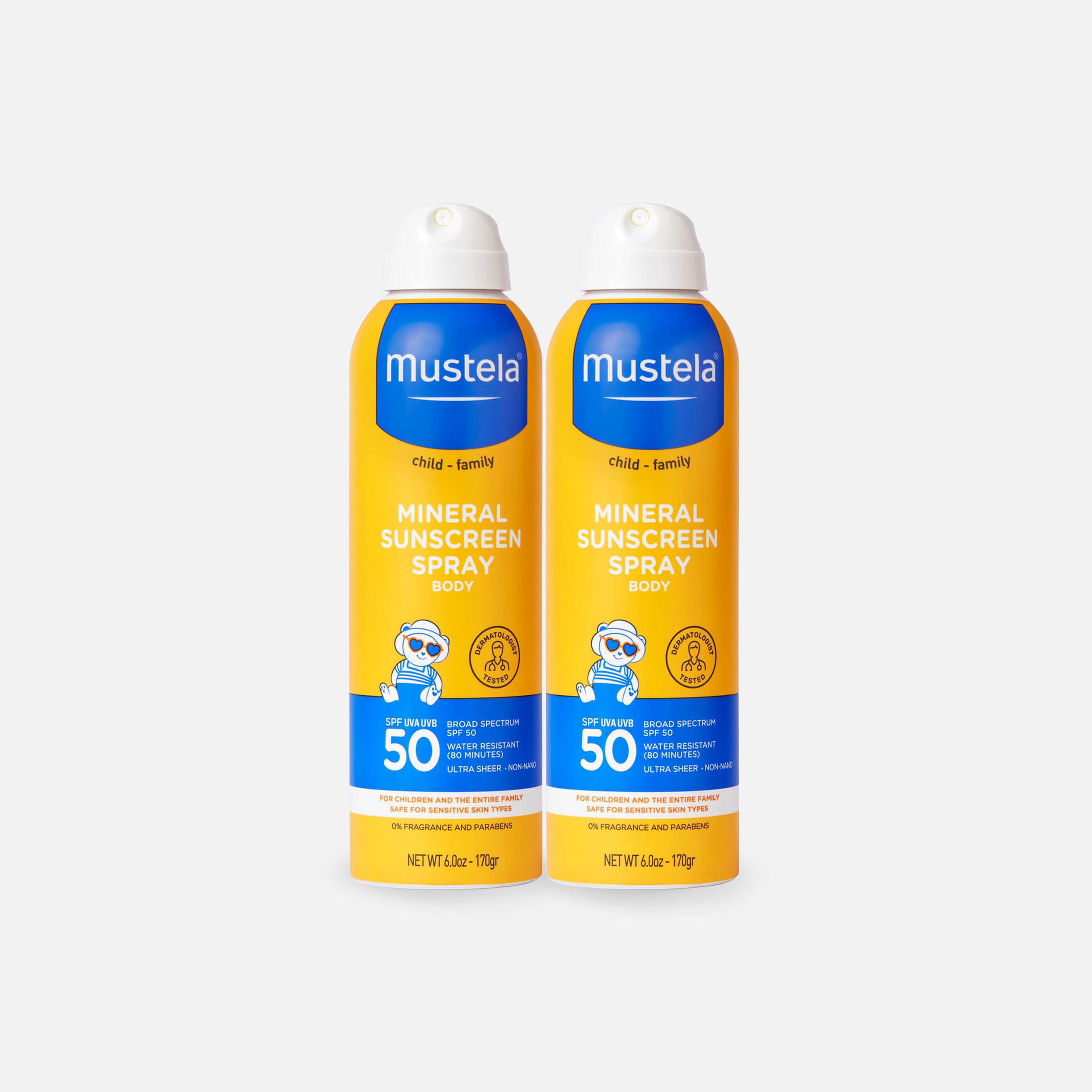 FSA Eligible Mustela Mineral Sunscreen Spray, SPF 50, 6 oz. (2Pack)