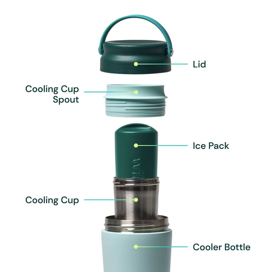 Willow Portable Milk Cooler, 25 fl. oz., Green, Green, large image number 4
