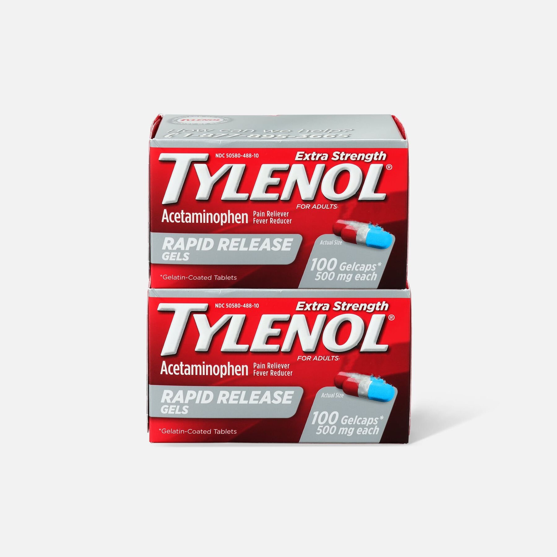 Tylenol Extra Strength Rapid Release Gels, 100 ct. (2Pack)