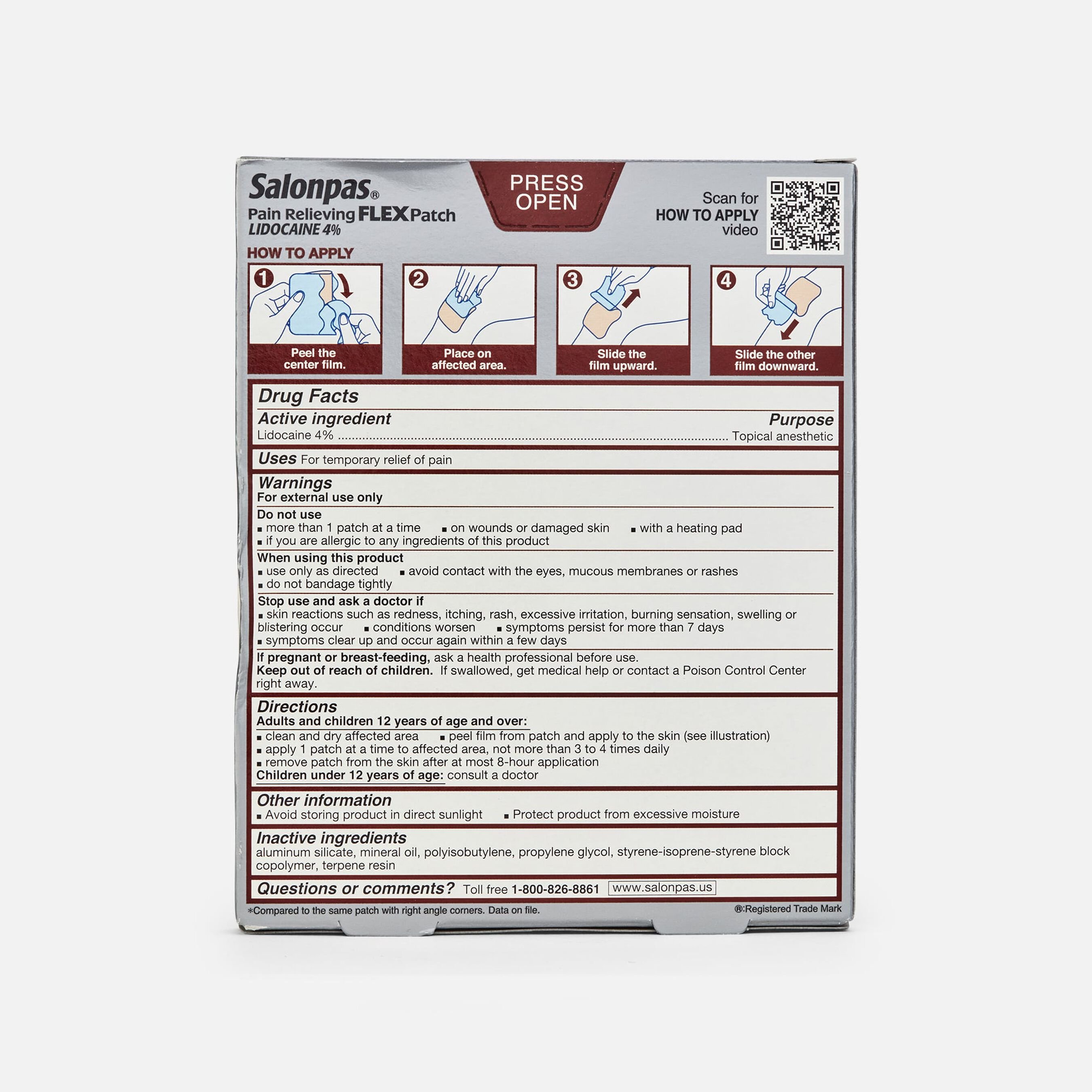 FSA Eligible Salonpas Pain Relieving Flex Patch Lidocaine 4, 7 ct. FSA Store