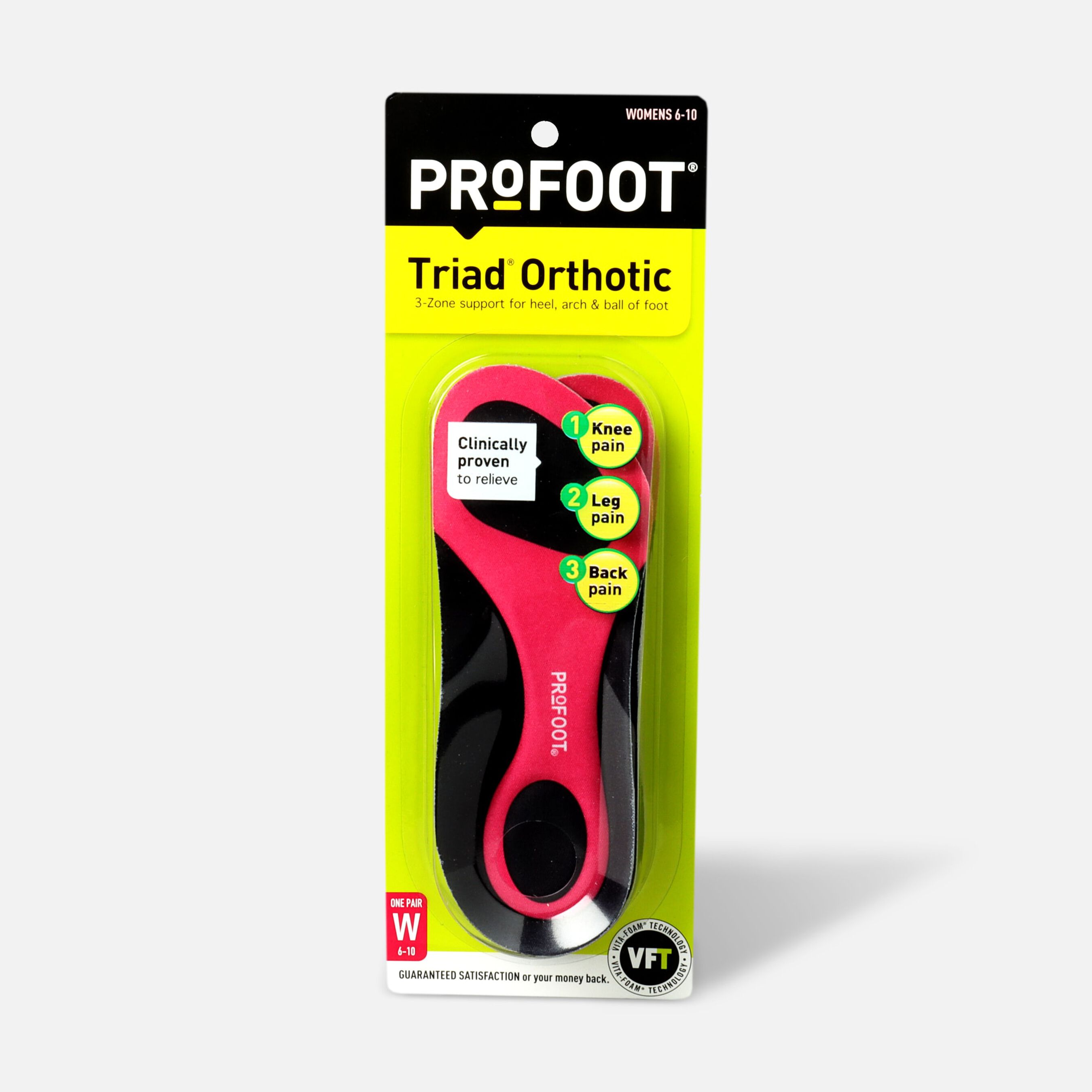 FSA Eligible Profoot Triad Orthotic Insoles for Women, 1 pair FSA Store