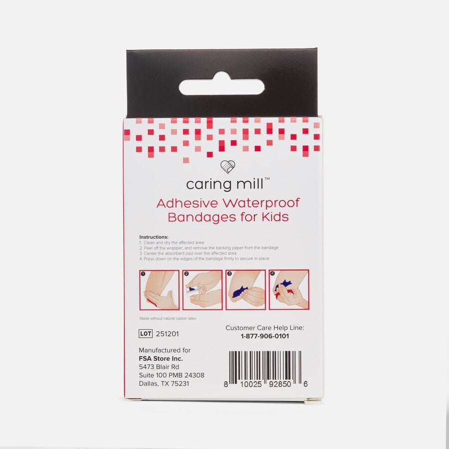 Caring Mill&trade; Adhesive Waterproof Bandages for Kids, Animal Shapes, 30 ct., , large image number 1