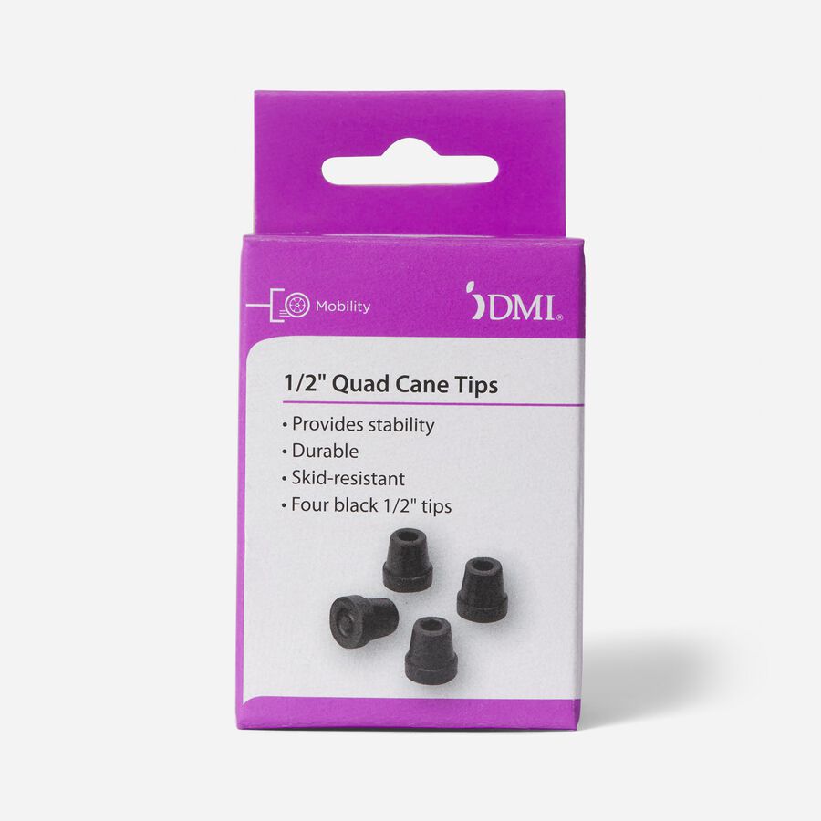DMI Quad Cane Replacement Tip, 1/2", #16, Box of 4, , large image number 0