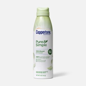 Coppertone Pure & Simple Sunscreen Spray, SPF 50, 5 oz.