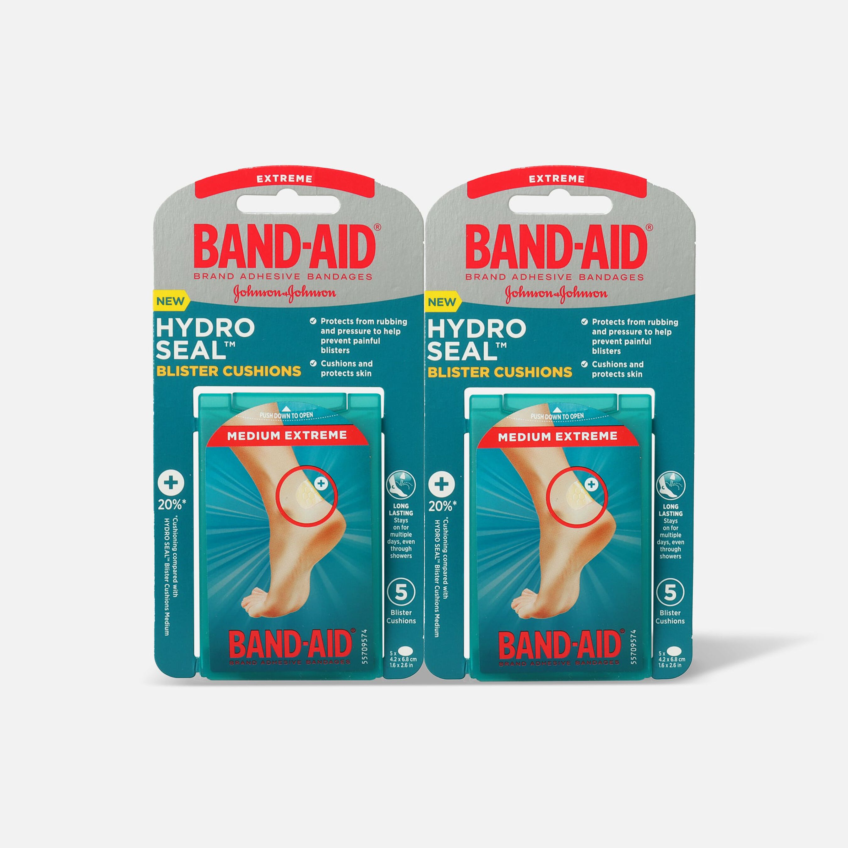 BandAid Hydro Seal Blister Cushion Bandages, Waterproof Adhesive Pads