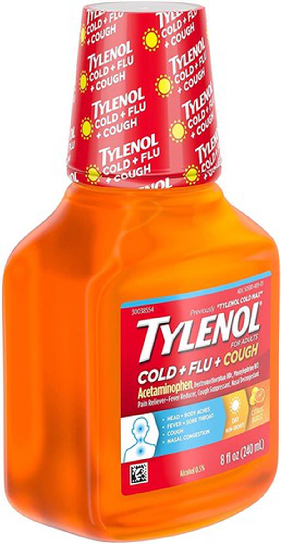 Tylenol Cold + Flu + Cough, Cold Medicine, Liquid Daytime Flu Relief