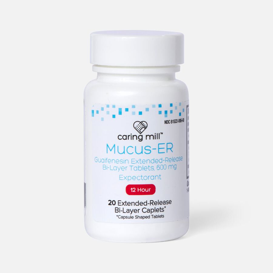 Caring Mill™ Mucus Guaifenesin Extended-Release Bi-Layer Caplets, 600 mg, 20 ct., , large image number 1
