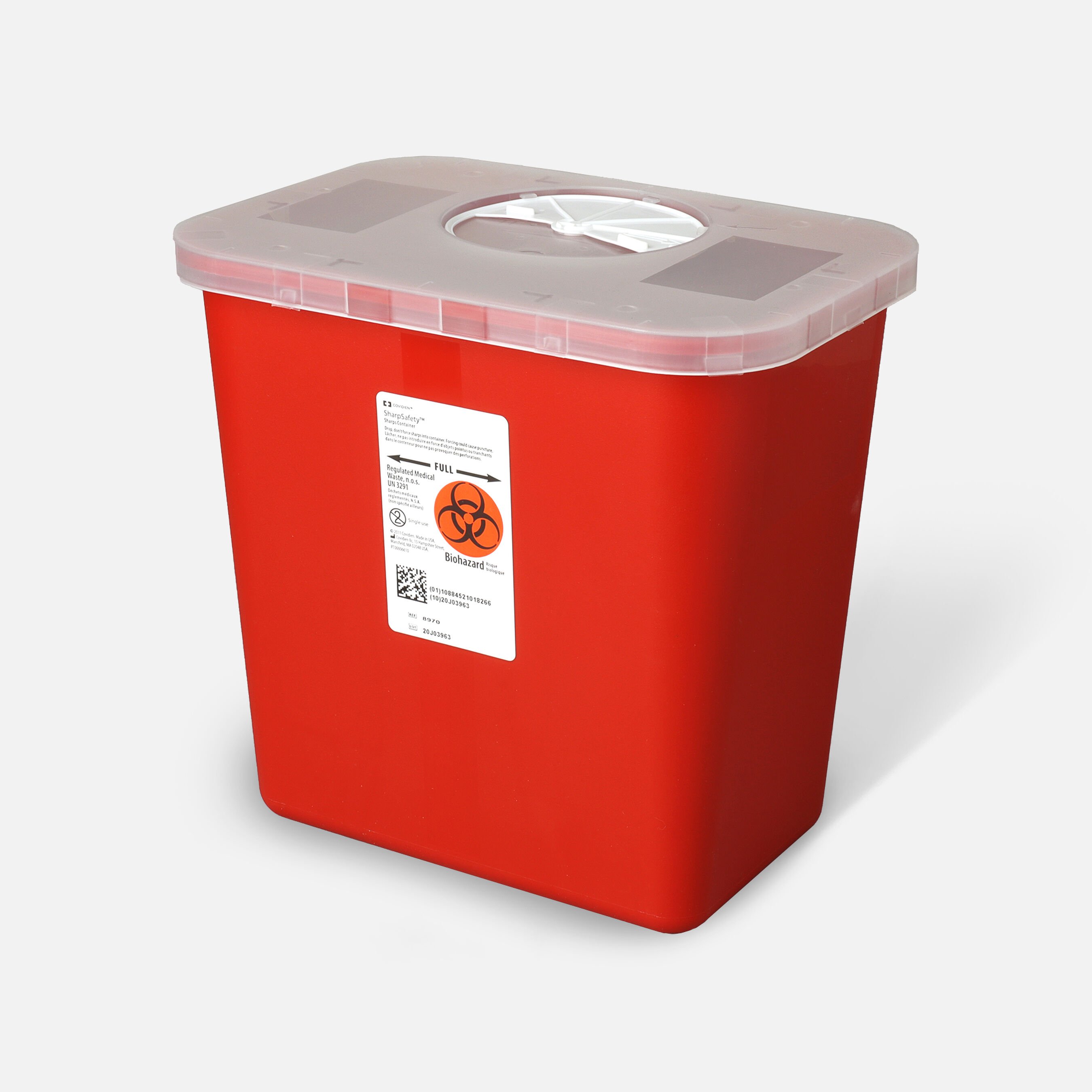 FSA Eligible Transportable Sharps Container 2 gal., Transparent Red