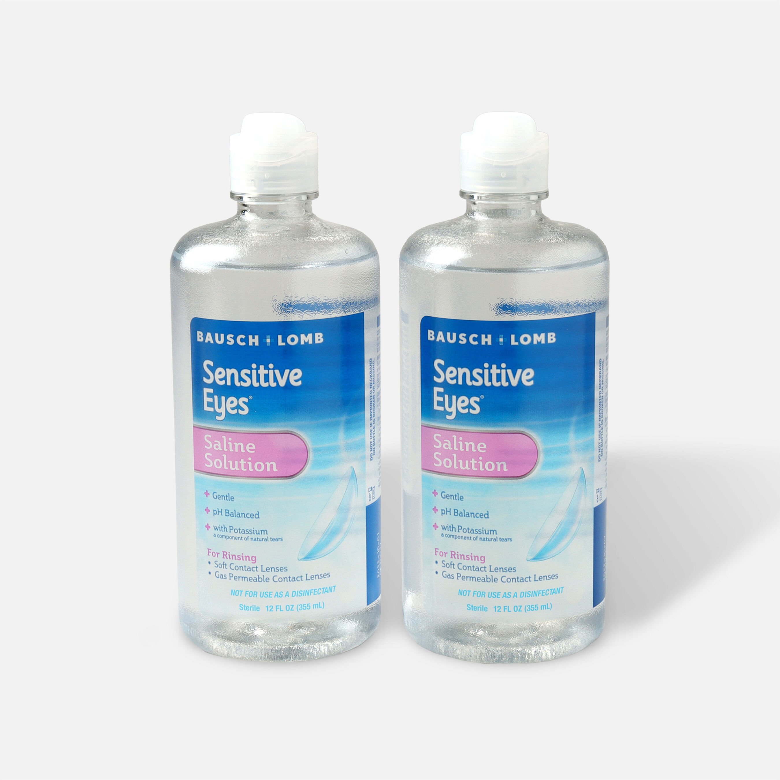 FSA Eligible Sensitive Eyes Plus Saline Solution 2 x 12oz, 24 fl oz