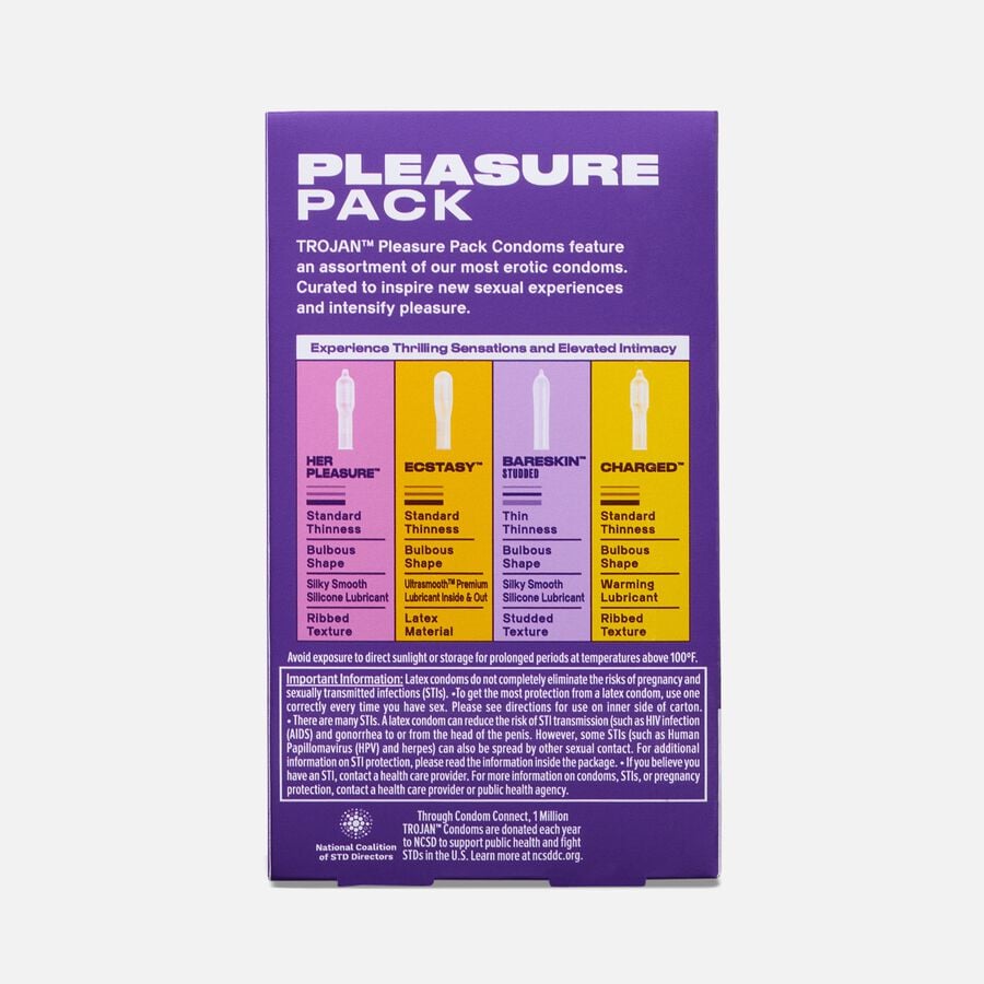 Trojan Latex Condom Pleasure Pack Lubricated, 12 ct., , large image number 1