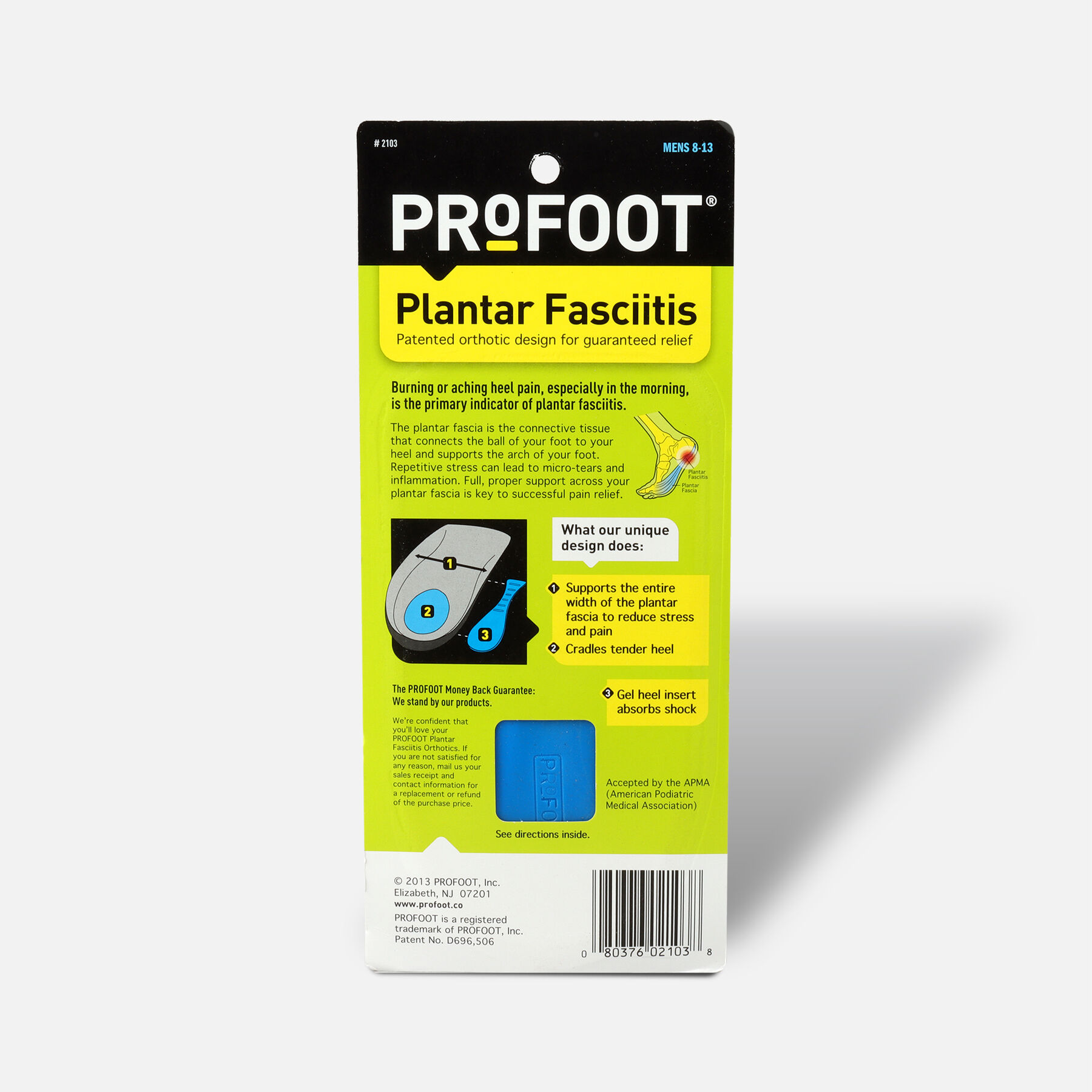 FSA Eligible ProFoot Plantar Fasciitis Insoles for Men FSA Store