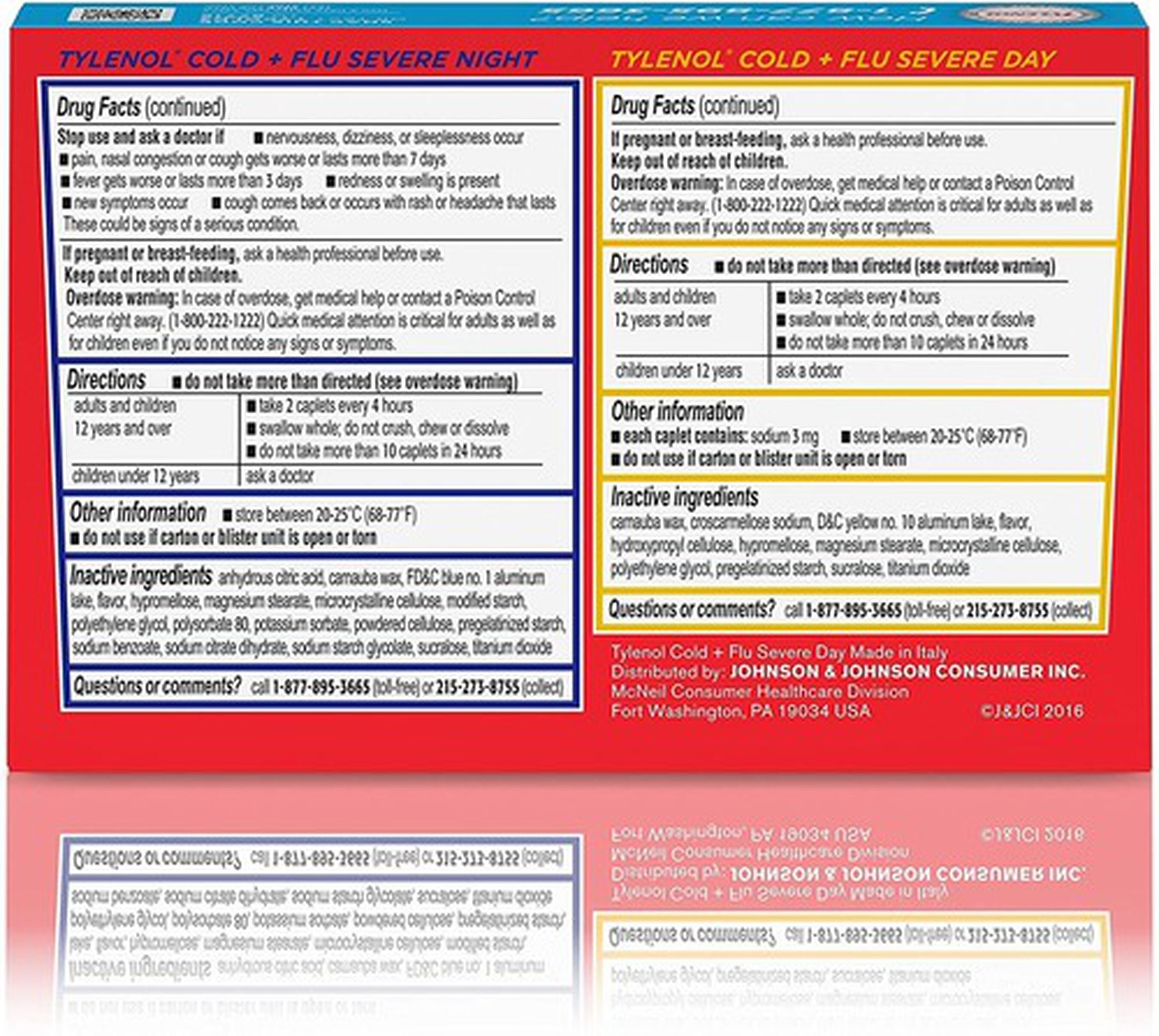 Tylenol Cold Flu Severe Day Night Caplets For Fever Pain Cough