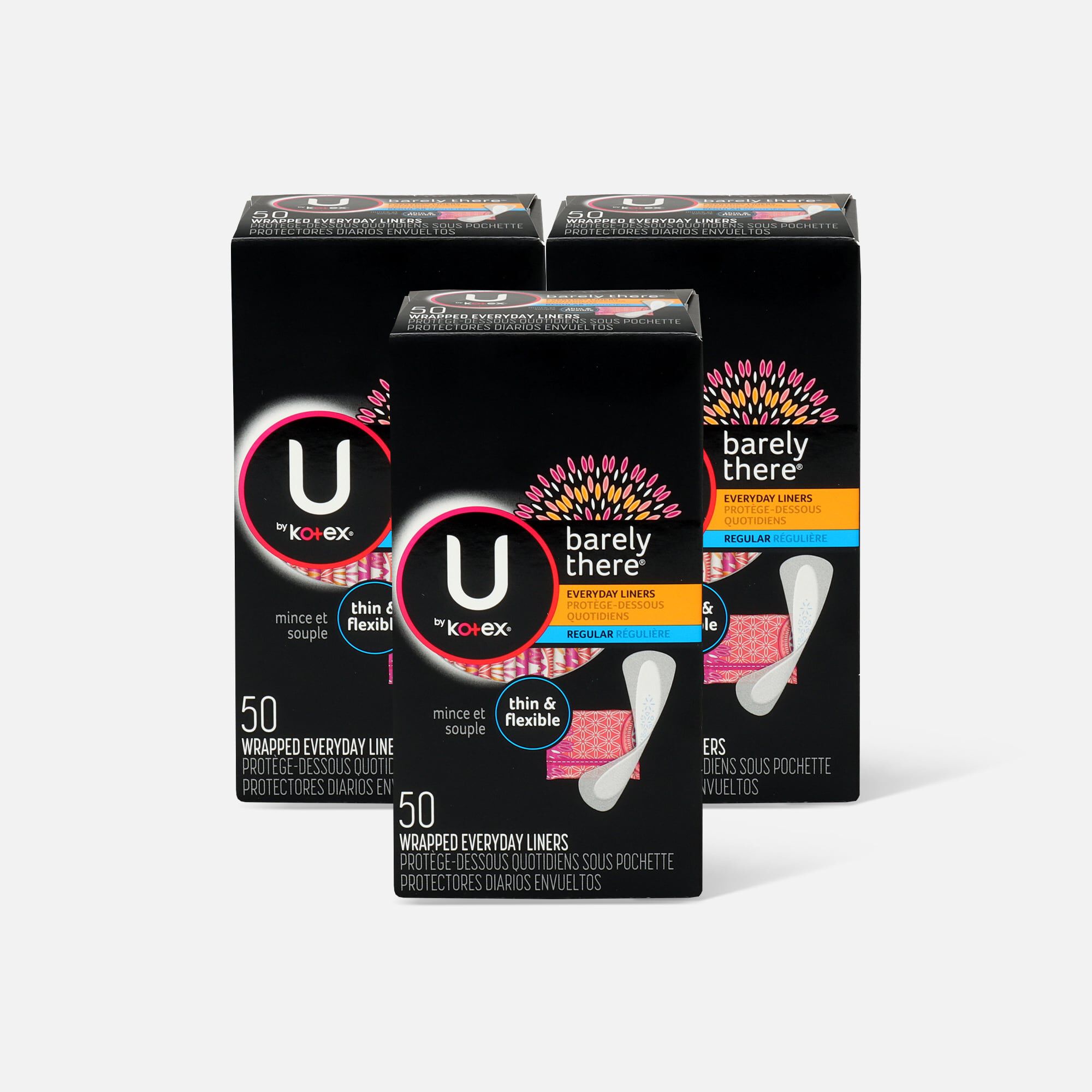 U By Kotex Regular Barely There Thin Liners - 50 Count - FRESH By