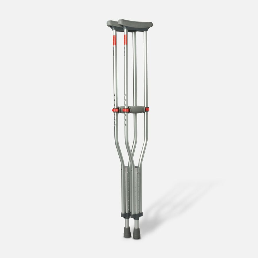 Medline Red Dot Button Adult Crutches - 1 Pair (91214), , large image number 0