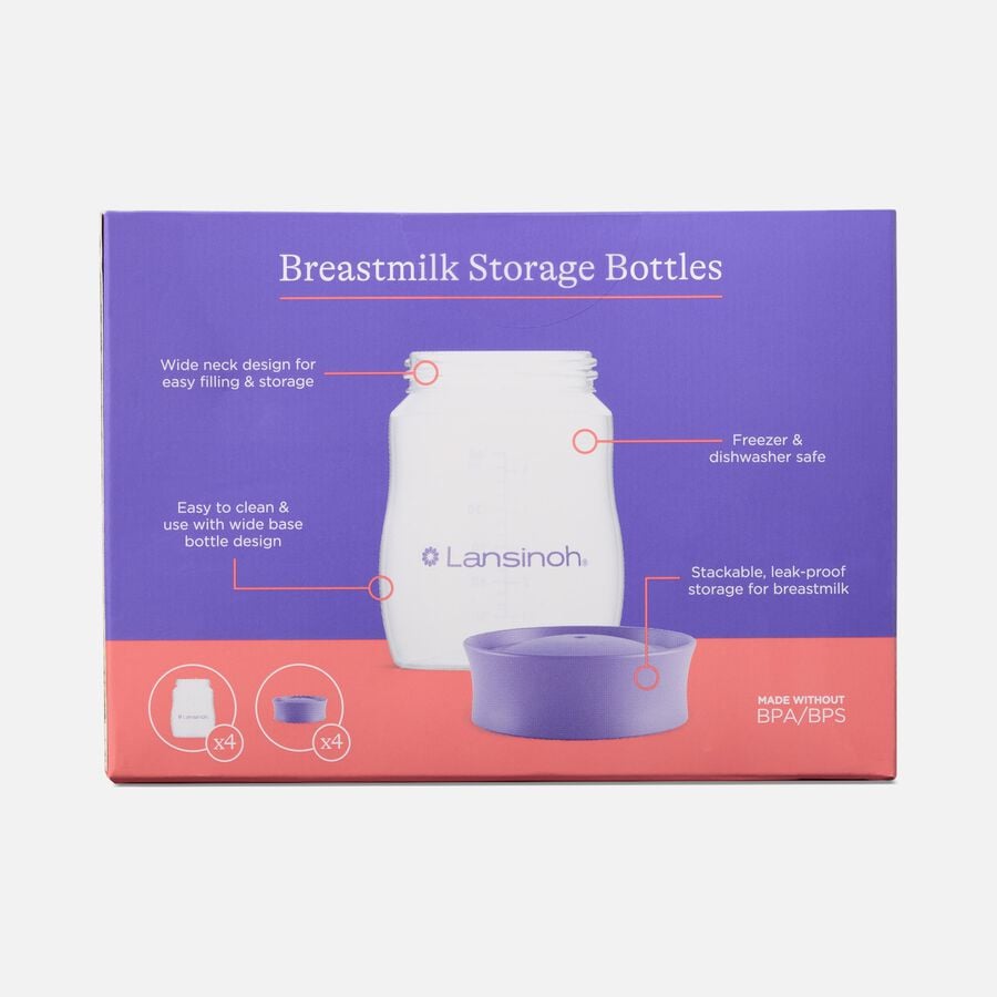 Lansinoh Milk Storage Bottles, 4 ct., , large image number 1