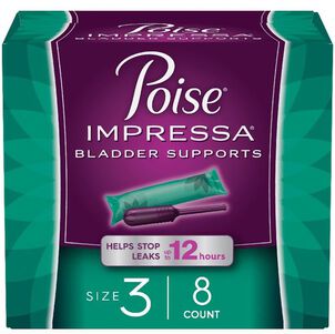 Poise Impressa Bladder Supports for Women, Size 3, 8 ct.