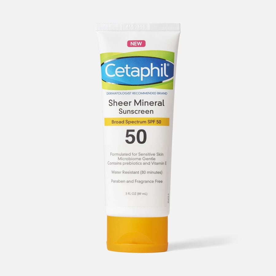 Cetaphil Sun Sheer Mineral Sunscreen Lotion for Face and Body, SPF 50