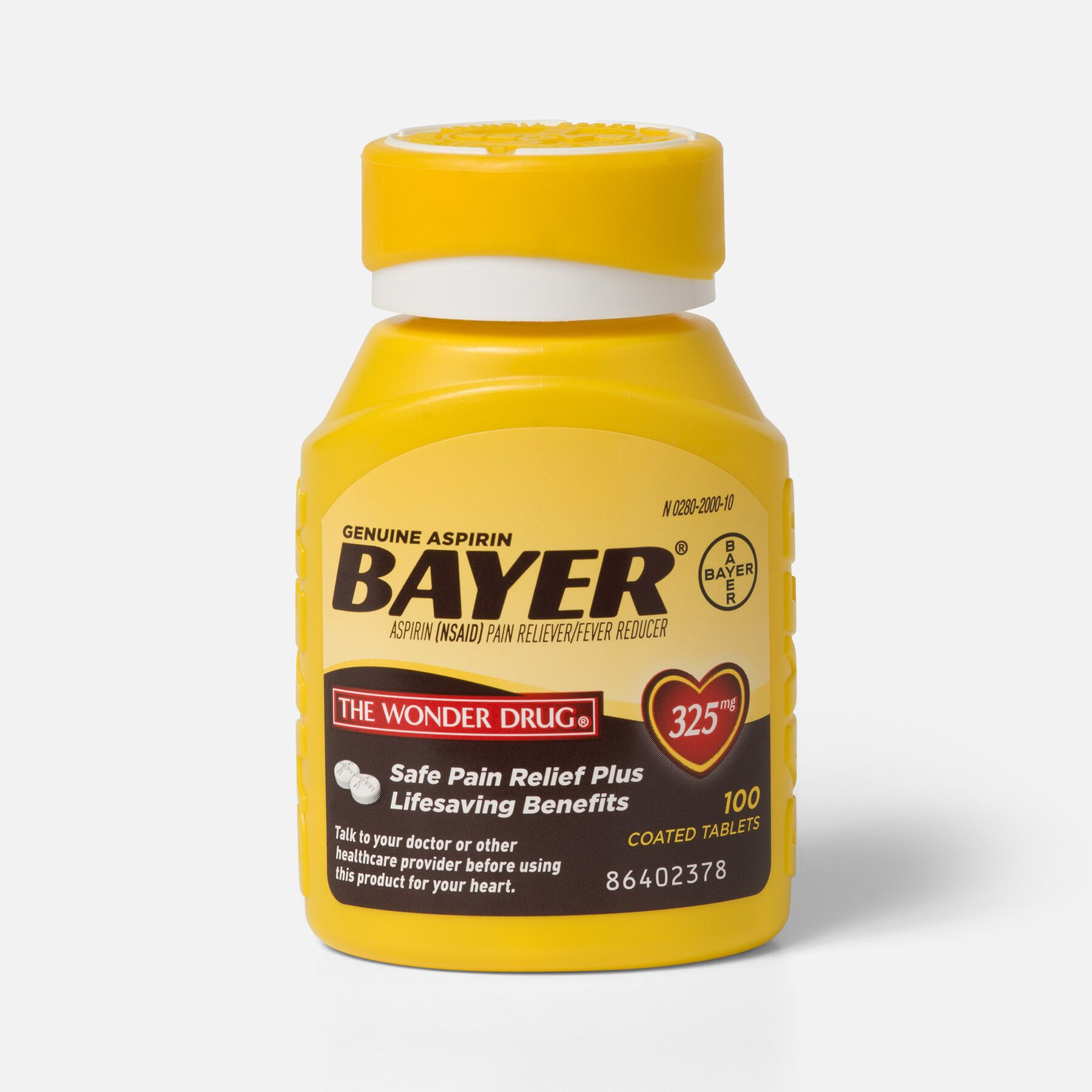 Genuine Bayer Aspirin, 325 mg Tablets, 100 ct.