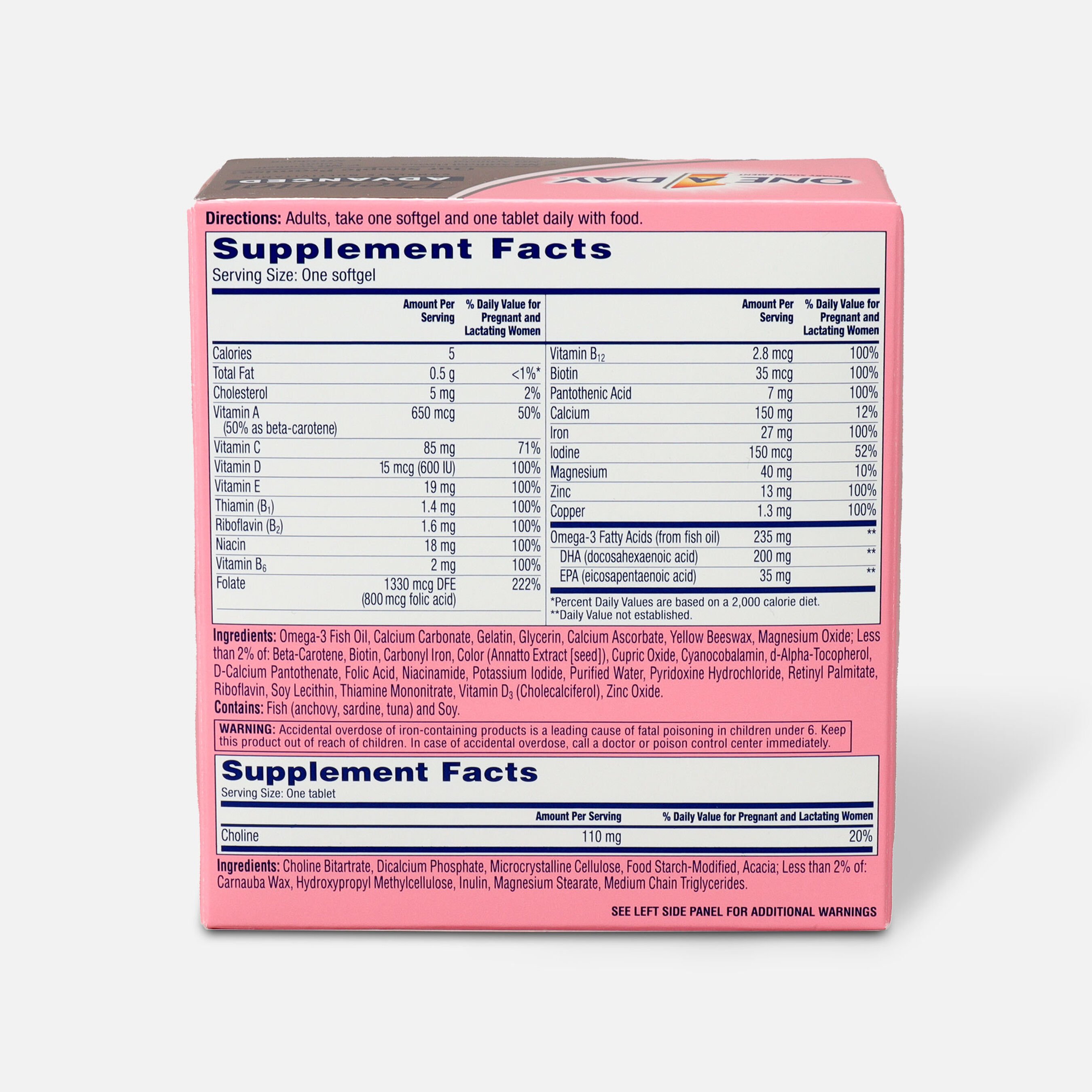 FSA Eligible One A Day Women's Prenatal Advanced Vitamins, 60+60 ct