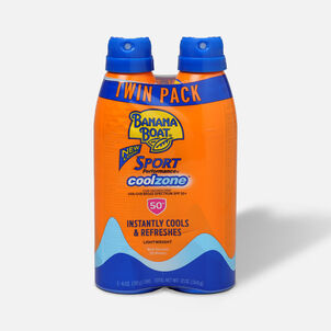 Banana Boat Sport CoolZone Clear Sunscreen Spray SPF 50, 6 oz. - Twin Pack