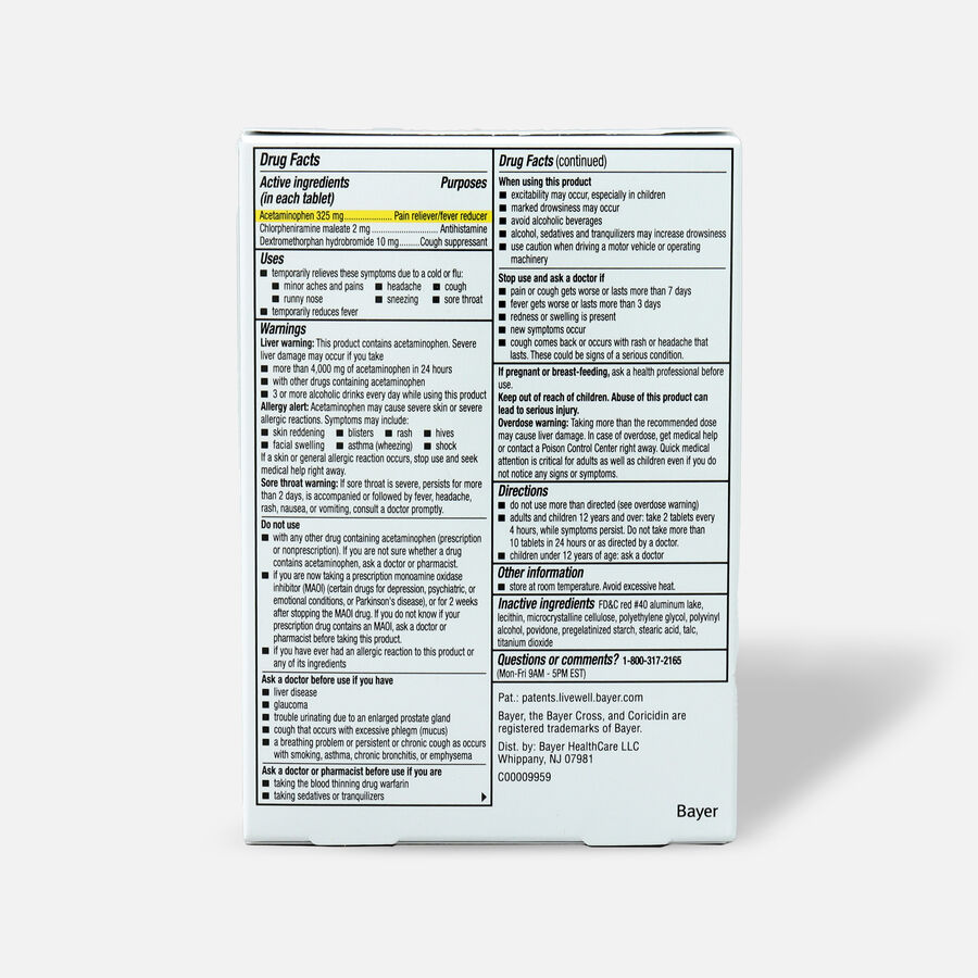 Coricidin HBP Max Strength Multi-Symptom Flu Tablets, 24 ct., , large image number 1