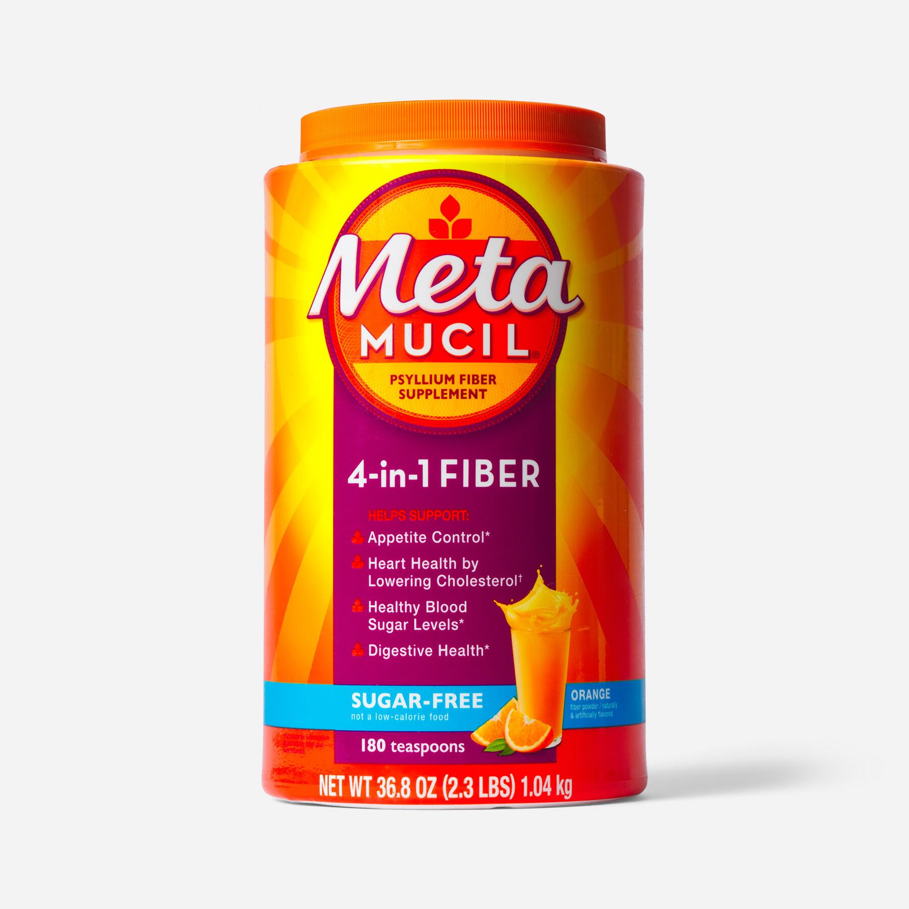 FSA Eligible Metamucil Psyllium Fiber Supplement Powder, Sugar Free