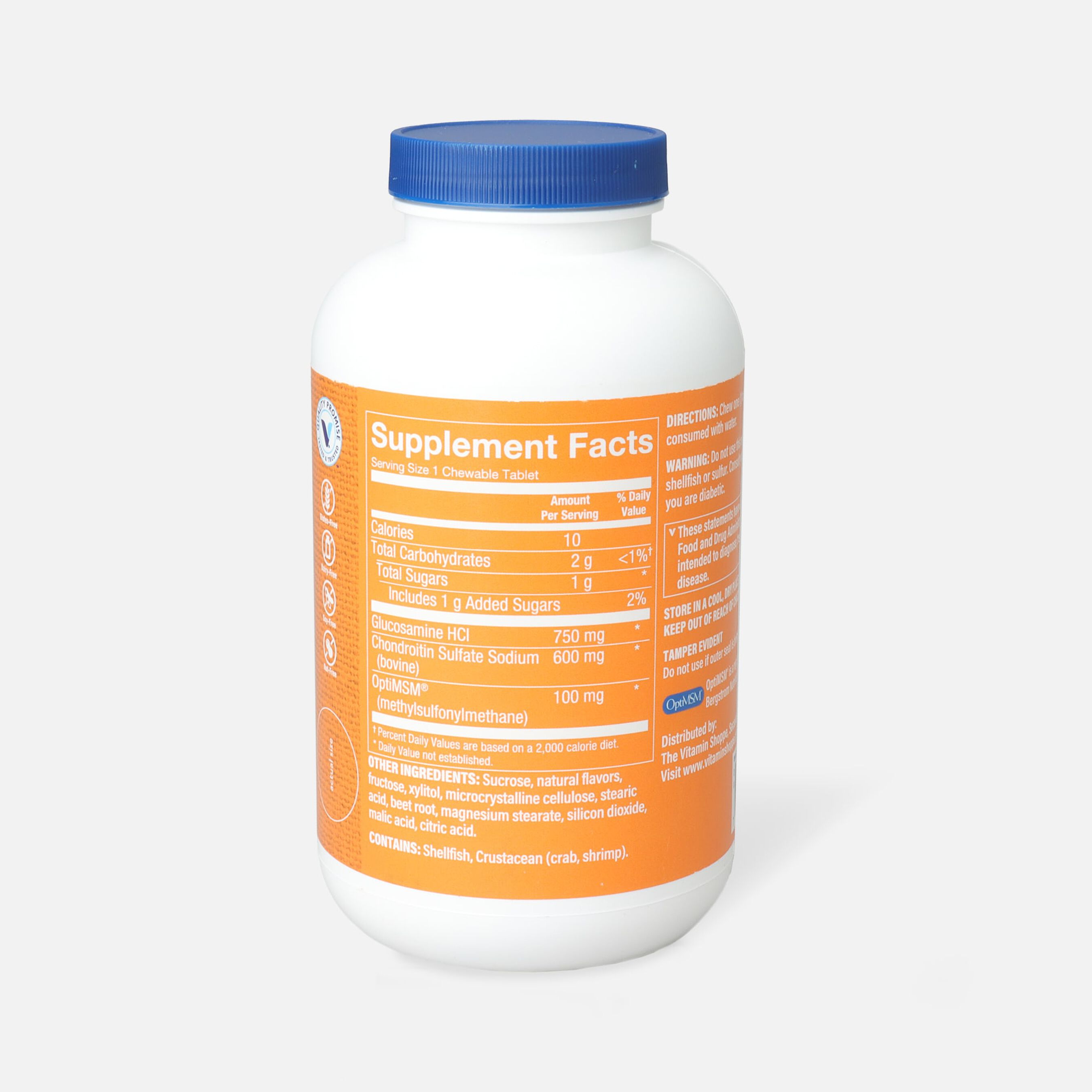 Vitamin Shoppe Glucosamine Chondroitin With MSM, Raspberry Chewable