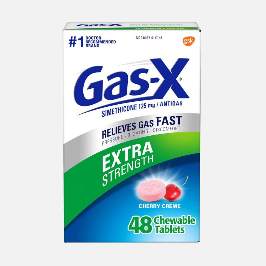 Gas-X Extra Strength Cherry Chewable Tablet, For Fast Relief From Gas, Bloating & Discomfort, 72 ct., , large image number 0
