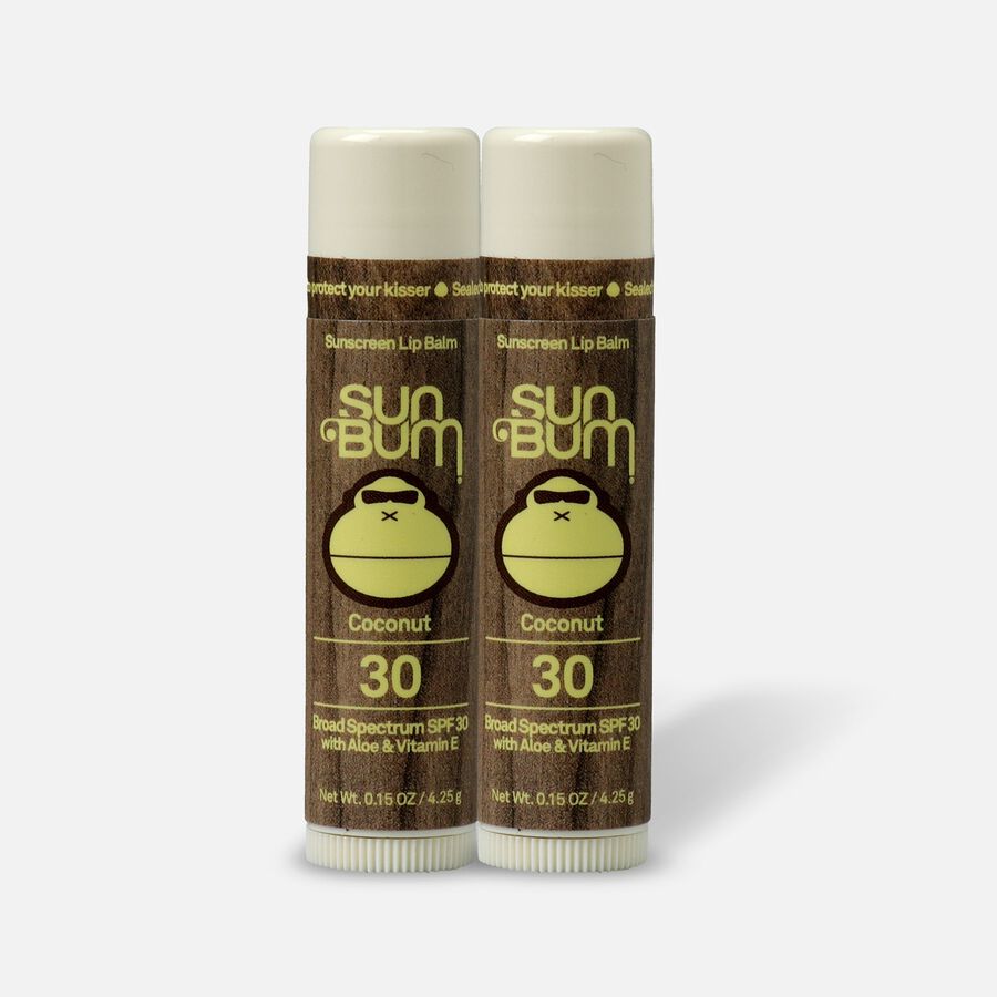Sun Bum Lip Balm, SPF 30, Coconut, .15 oz. (2Pack)