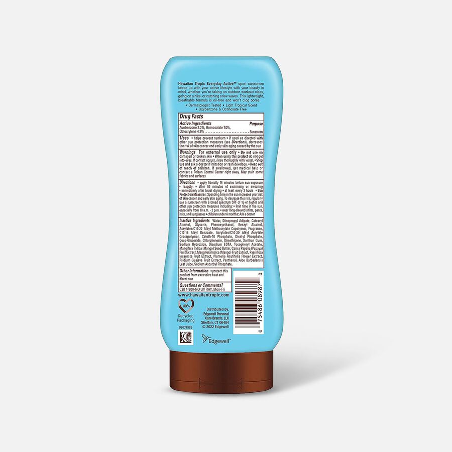 Hawaiian Tropic Everyday Active Lotion Sunscreen SPF 30, 8 oz, , large image number 1