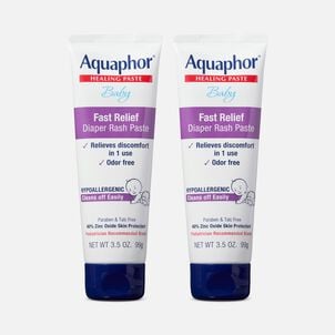 Aquaphor Baby Fast Relief Diaper Rash Paste Tube, 3.5 oz. (2 pack)