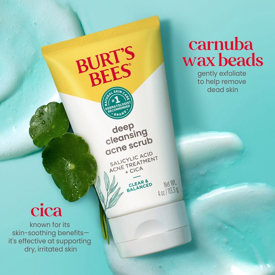 Burt's Bees Clear and Balanced Deep Cleansing Acne Scrub, 4 oz., , large image number 2