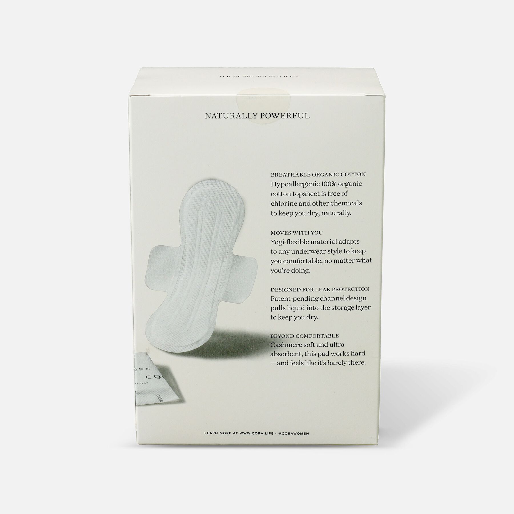 Cora Organic Cotton Ultra Thin Period Pads, Regular