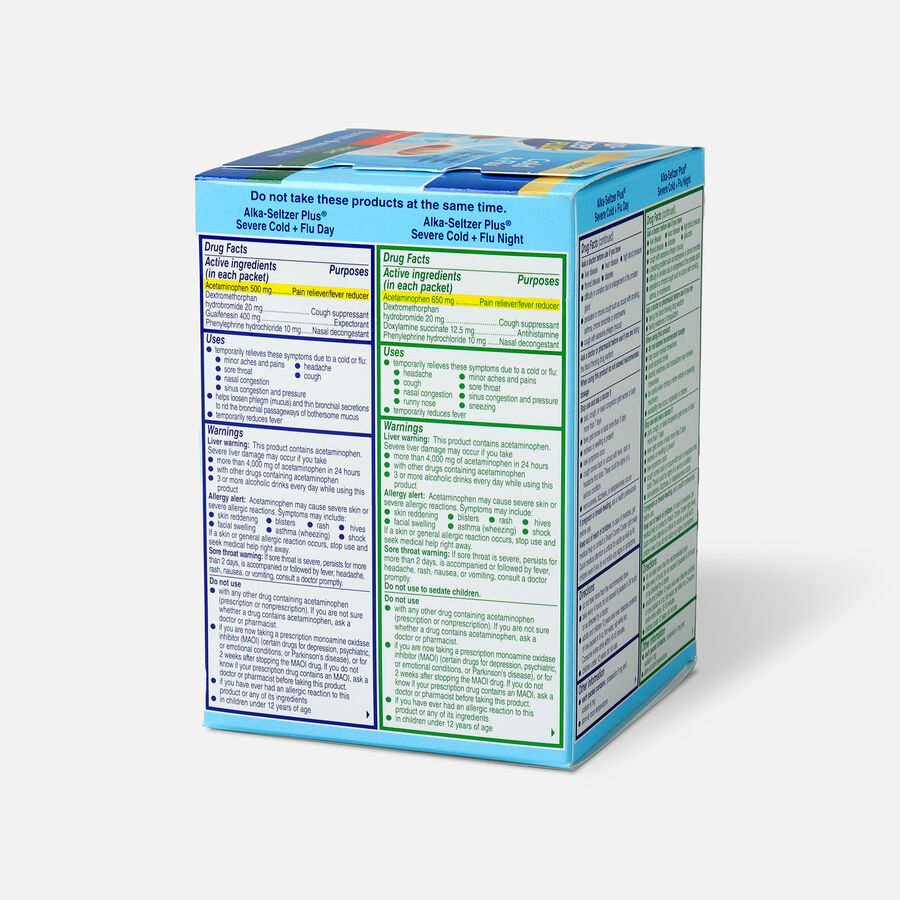 Alka-Seltzer Plus Powder - Severe Cold & Flu, Day & Night Powder Packets, Honey Lemon, 12 ct., , large image number 4