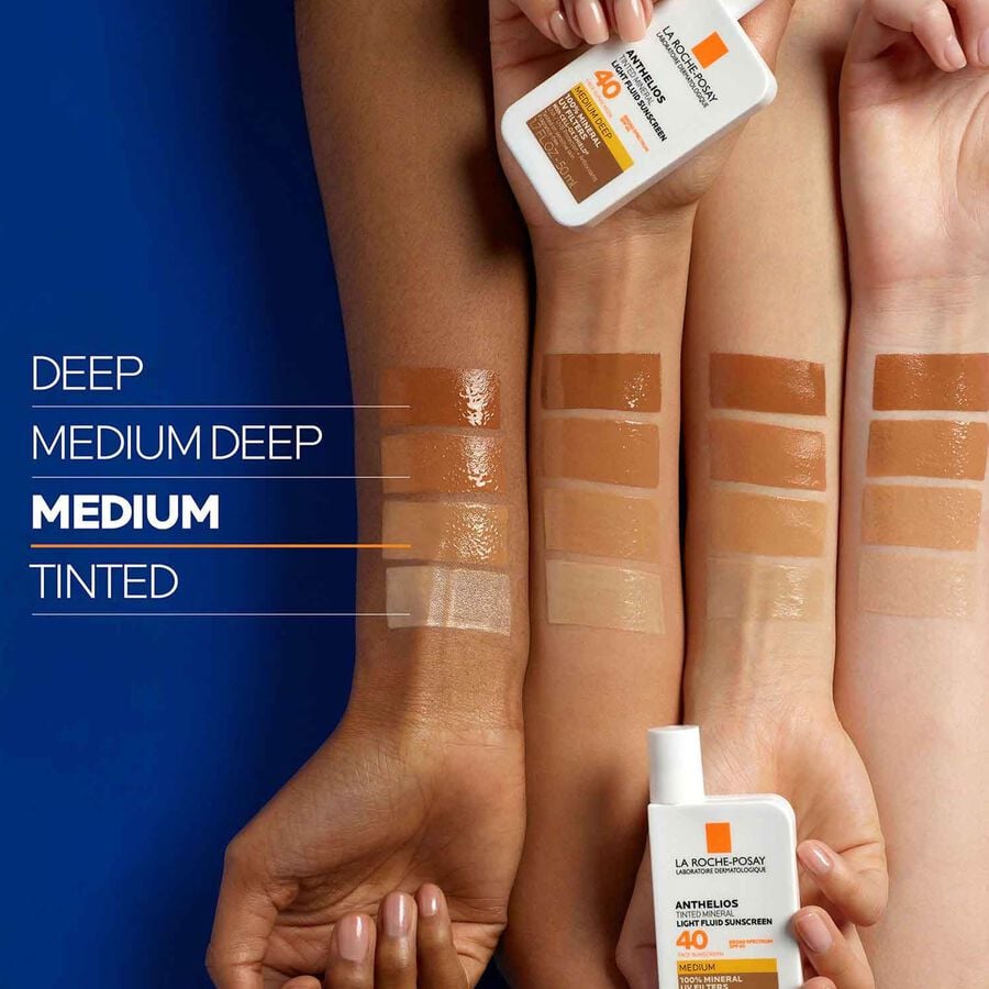 La Roche-Posay Anthelios Mineral Tinted Light Fluid Face Sunscreen, SPF 40, Medium, 1.7 fl oz., Medium, large image number 4