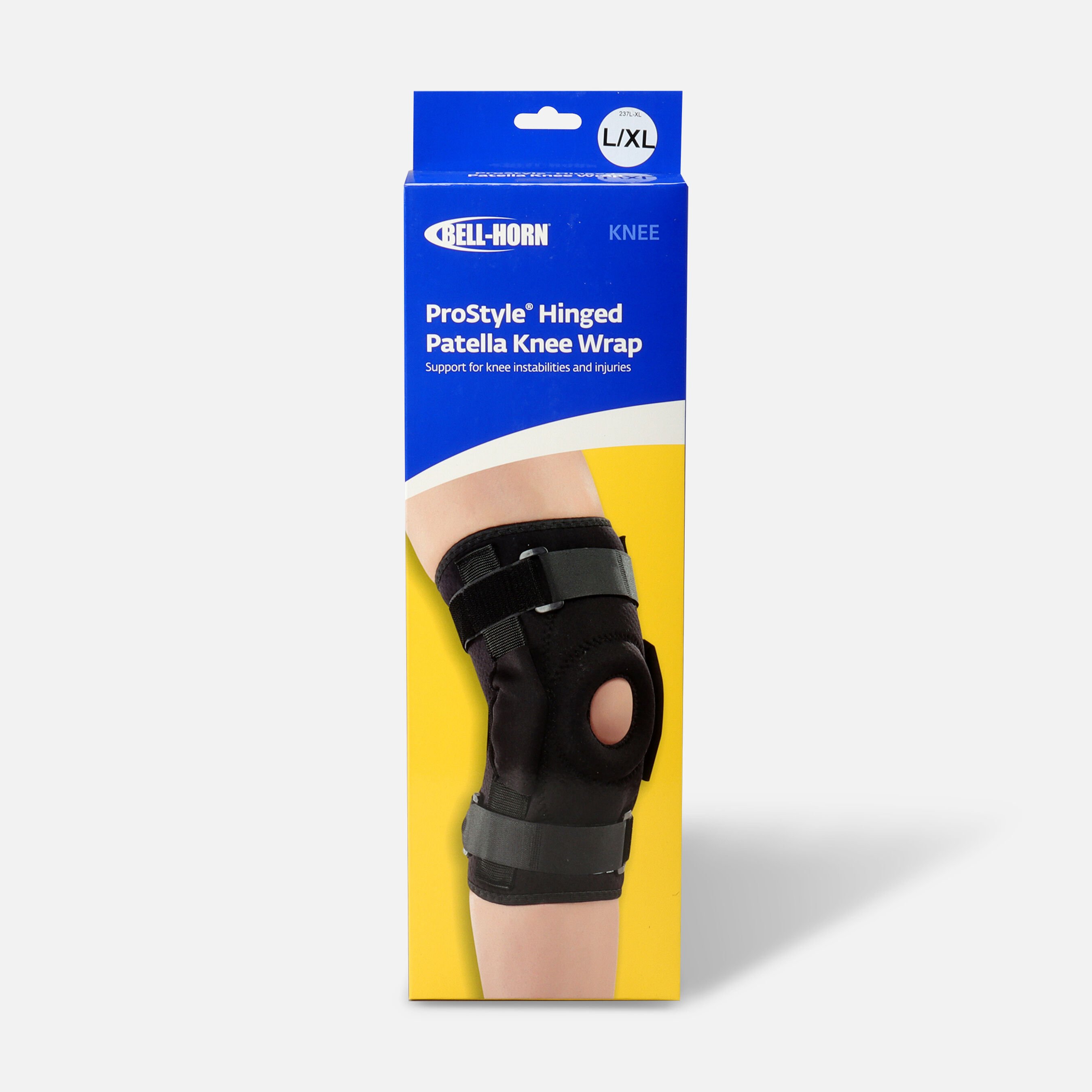 BellHorn ProStyle Hinged Patella Knee Wrap, Black