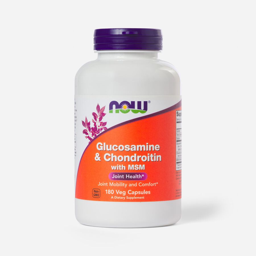 NOW Foods Glucosamine 500/Chondroitin 400 Plus MSM - 180 Capsules, , large image number 0